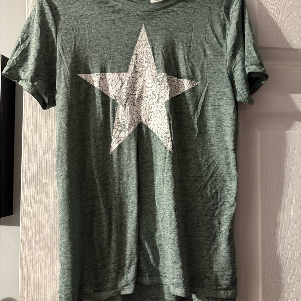 Green T-Shirt with White Star